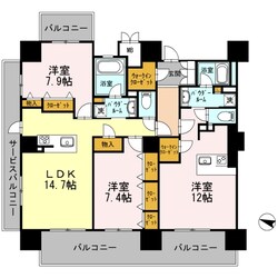 ロイヤルパークスERささしま　WESTの物件間取画像